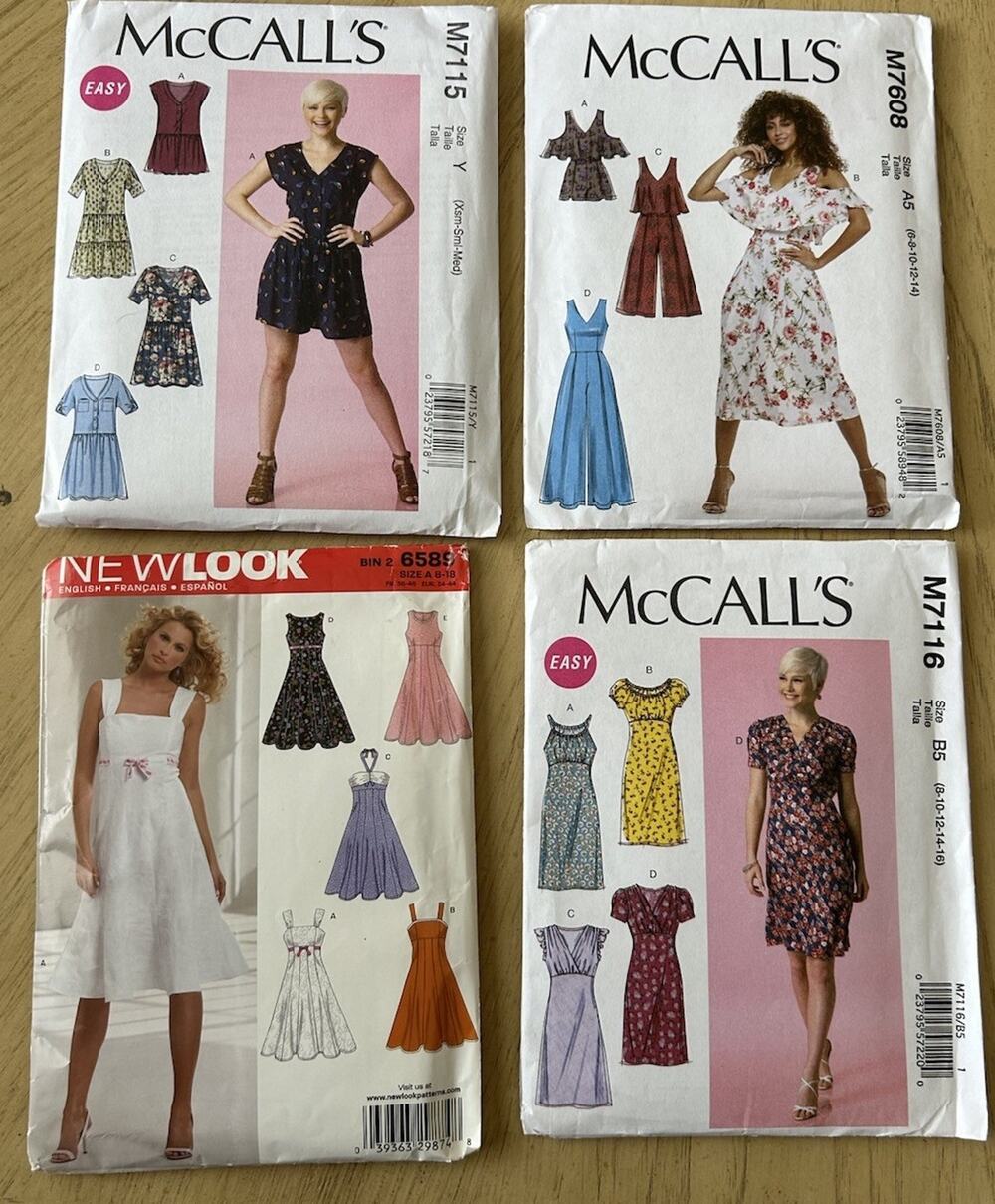 Y2K 2000s McCalls Sewing Patterns MIDI Dress Mini Dresses Womens Lot Of 4 90s